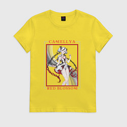 Футболка хлопковая женская Camellya End of Lost Trail, цвет: желтый