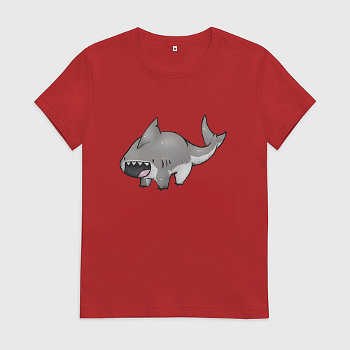 Женская футболка Милая акула медведь / Красный – фото 1