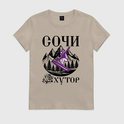 Женская футболка Сочи роза хутор