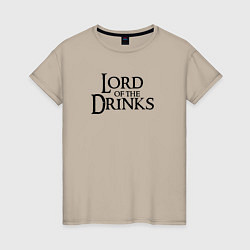 Женская футболка Lord of the drinks logo