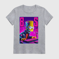Женская футболка Bart Simpson - cyber gamer