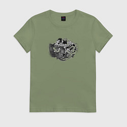 Женская футболка Кот t-1000