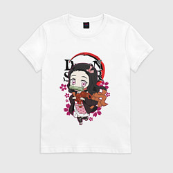 Женская футболка Клинок рассекающий демонов Незуко каваи