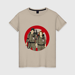 Футболка хлопковая женская X busters, цвет: миндальный