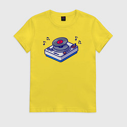 Женская футболка Музыкальный виниловый проигрыватель