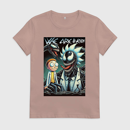 Женская футболка Morty and Rick - meme we are Venom / Пыльно-розовый – фото 1