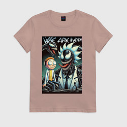 Женская футболка Morty and Rick - meme we are Venom