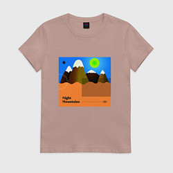 Женская футболка Ночные горы