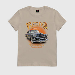 Женская футболка Ретро гараж и автомобиль Chevrolet 210 Deluxe