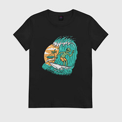 Женская футболка Пришелец серфер