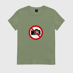 Женская футболка Запрет фотосъёмки видеосъёмки