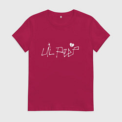 Футболка хлопковая женская Lil Peep playlist bill 2, цвет: маджента