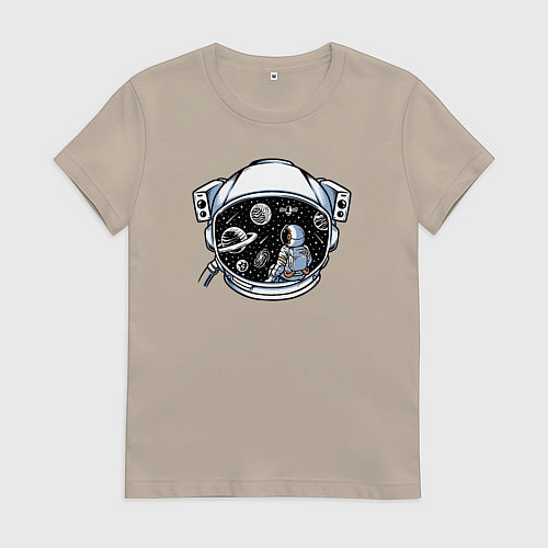 Женская футболка В космическом пространстве / Миндальный – фото 1