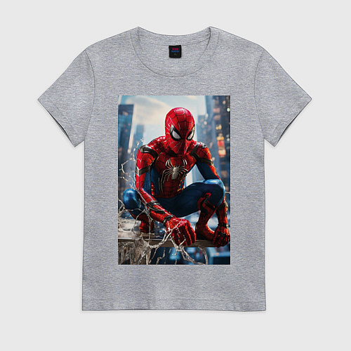 Женская футболка Человек-паук на страже справедливости / Меланж – фото 1