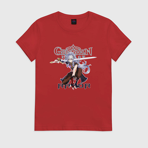 Женская футболка Разор из игры Genshin Impact / Красный – фото 1