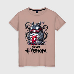 Женская футболка Totoro-Venom and Spider-man