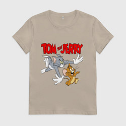 Женская футболка Том и Джерри - погоня