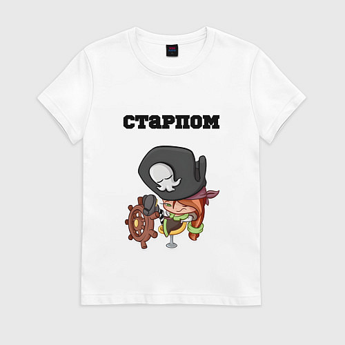 Женская футболка Старпом девушка / Белый – фото 1