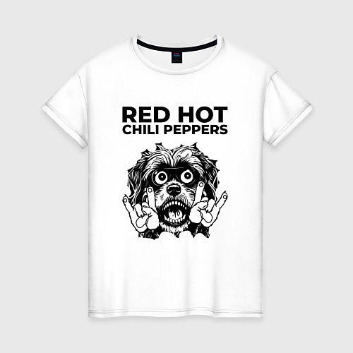 Женская футболка Red Hot Chili Peppers - rock dog / Белый – фото 1