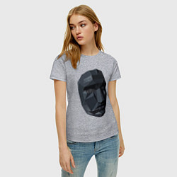 Футболка хлопковая женская Boss mask, цвет: меланж — фото 2