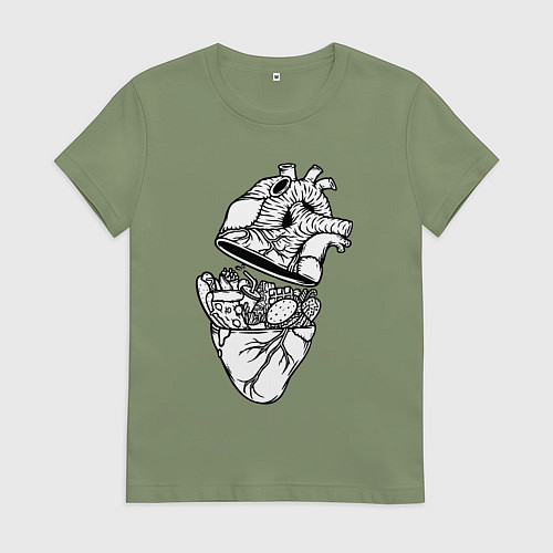 Женская футболка Сердце фастфуда / Авокадо – фото 1