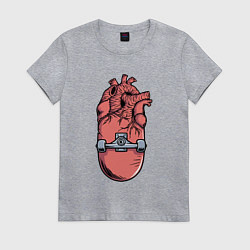 Женская футболка Скейт в сердце