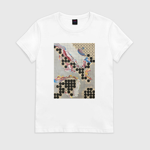 Женская футболка Геометрическая абстракция с кругами / Белый – фото 1
