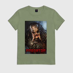 Футболка хлопковая женская Predator movie, цвет: авокадо