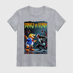 Женская футболка Donald vs Venom - ai art fantasy