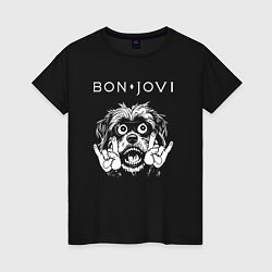 Женская футболка Bon Jovi rock dog