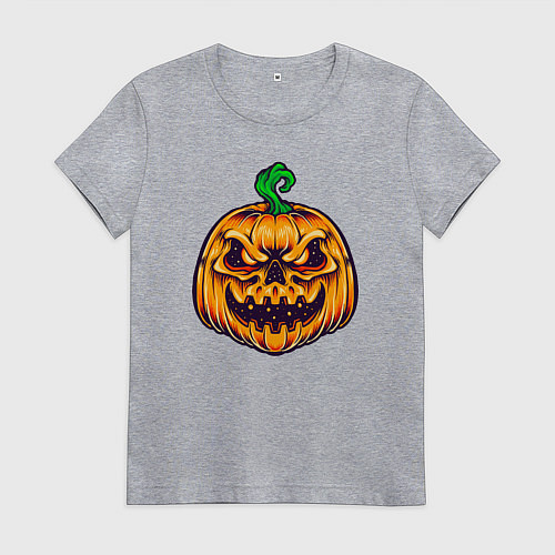 Женская футболка Halloween pumpkin / Меланж – фото 1