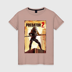 Футболка хлопковая женская Predator 2, цвет: пыльно-розовый