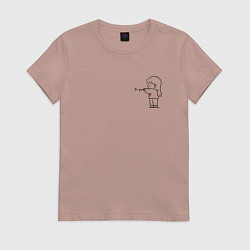 Футболка хлопковая женская Влюбленная девушка для пары, цвет: пыльно-розовый