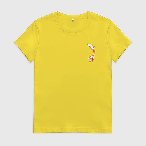 Женская футболка Красная рыбка - couple cloth / Желтый – фото 1