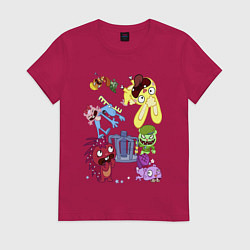 Женская футболка Happy three friends - carousel