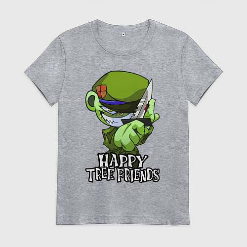 Женская футболка Happy three friends - Flippy / Меланж – фото 1