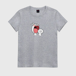 Женская футболка Мультяшный кролик для пары