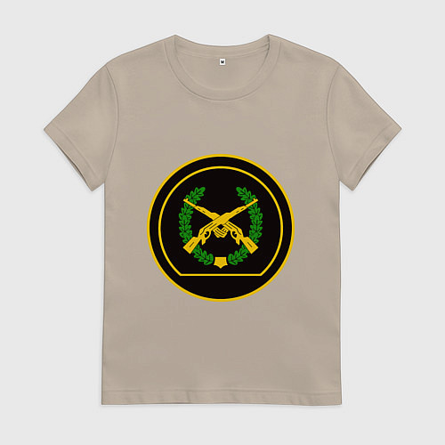 Женская футболка Мотострелковые войска: шеврон без текста / Миндальный – фото 1