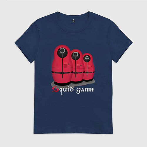 Женская футболка Squid game matryoshka edition / Тёмно-синий – фото 1