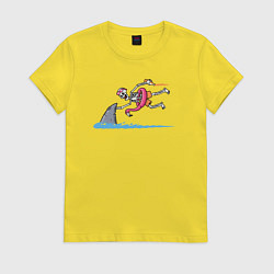 Женская футболка Скелет и акула