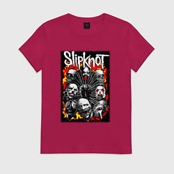 Женская футболка Слипкнот огненный