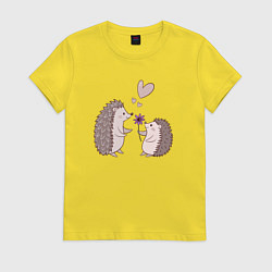 Женская футболка Свидание влюбленных ежиков