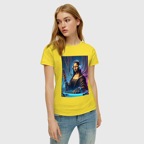 Женская футболка Mona Lisa cyberpunk - fantasy / Желтый – фото 3