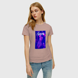 Футболка хлопковая женская Anora, цвет: пыльно-розовый — фото 2