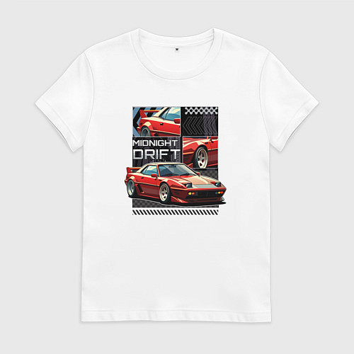 Женская футболка Спортивная машина по кусочкам и целиком / Белый – фото 1