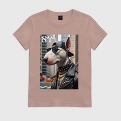 Женская футболка Чувак бультерьер житель Нью-Йорка