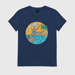 Женская футболка Рыбалка на пальме