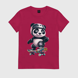 Женская футболка Cool panda on a skateboard - extreme