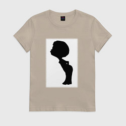 Женская футболка Силуэт поцелуй он - для пары