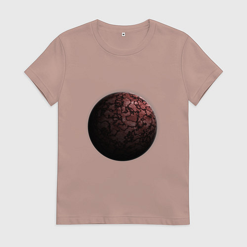 Женская футболка Планета арт, красная / Пыльно-розовый – фото 1